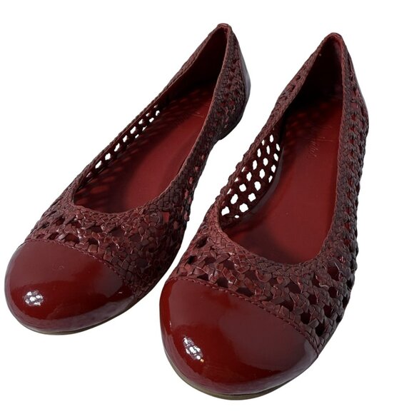 Cole Haan Shoes - Cole Haan x NikeAir Cherry Red Flats | Woven Leather | Size 8 | EUC